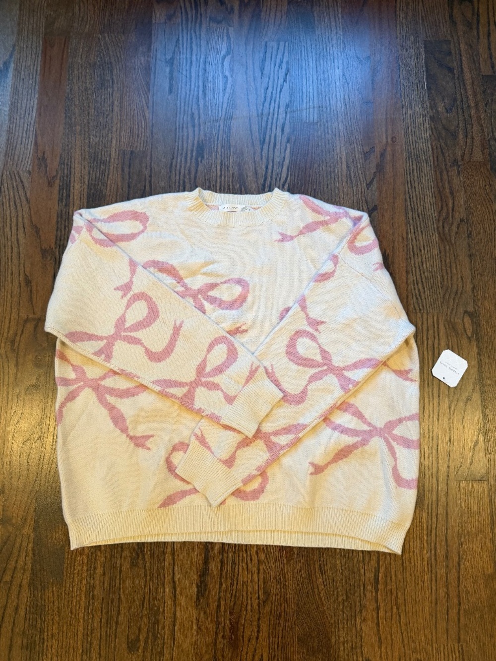 NEW Alter’d State off-white sweater with pink bows